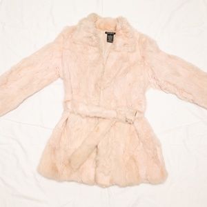 Pink Rabbit Fur Coat